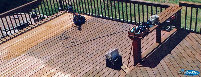 The restoration process in action with DeckTec’s client in Englewood, Colorado.