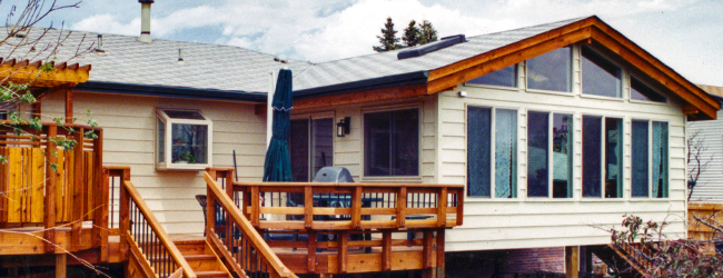 Sunroom and deck addition.