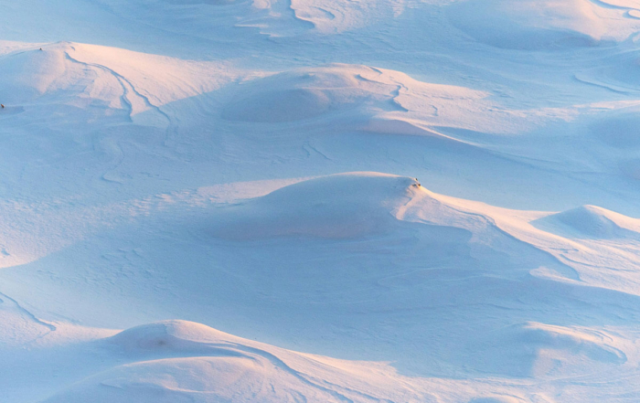 a picture of drift snow in an open field