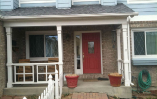 a rundown front entry to a house