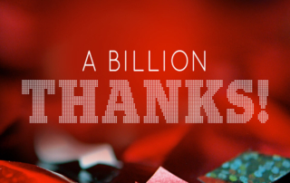 a thanks a billion sign