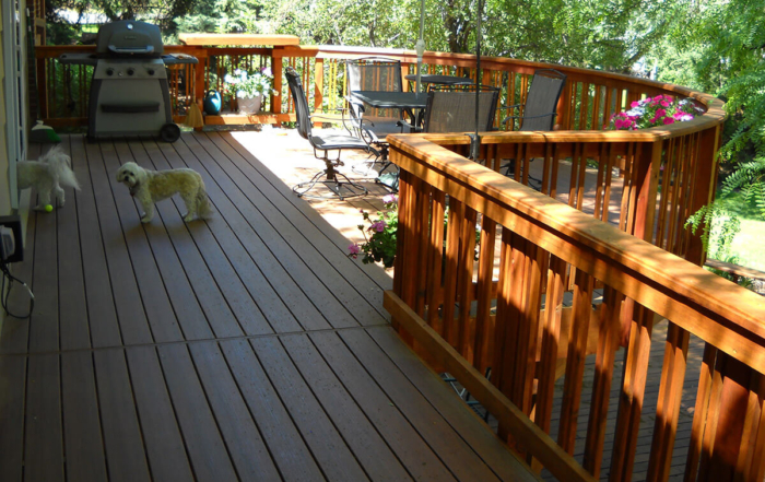 custom wood deck and railings