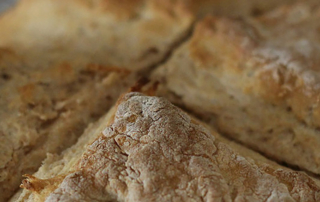 a close-up of a loaf of Irish soda bread