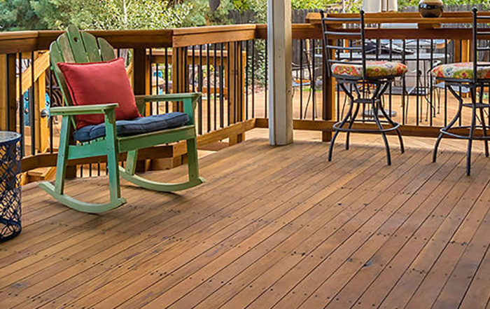 cleanly stained custom wood deck