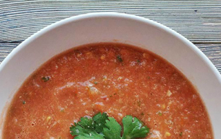 gaspacho soup with garnish