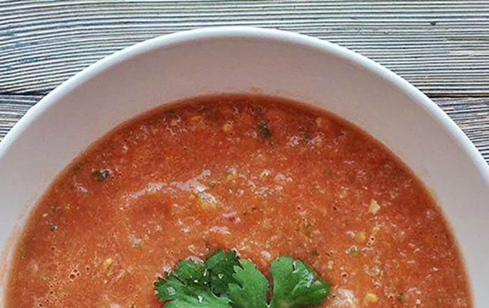 gaspacho soup with garnish