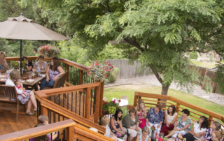 a party on a custom wood deck