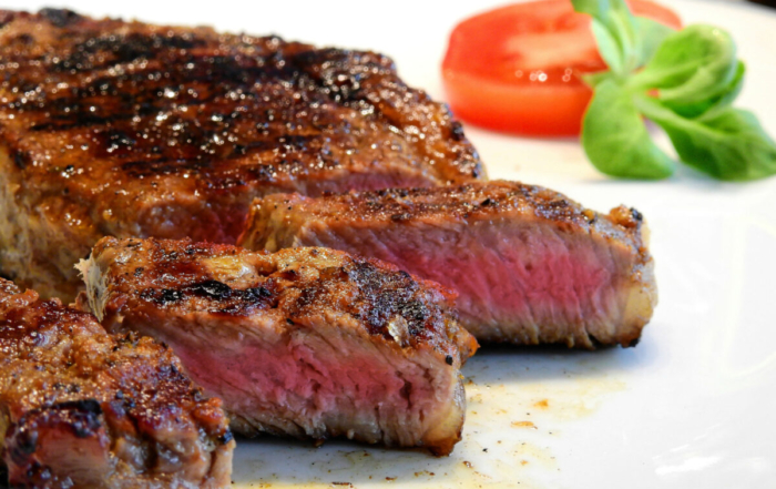 a plate of a perfect steak