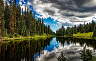 a beautiful picture of a lake with its reflection