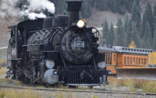 the old train going through Durango