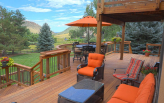 multi-level wood deck with beautiful views