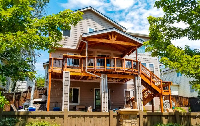 two story covered deck