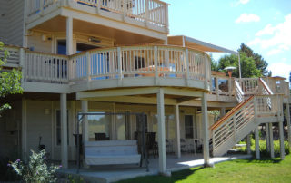 raised deck with painted rails