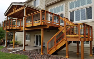 Covered second story deck and stairs