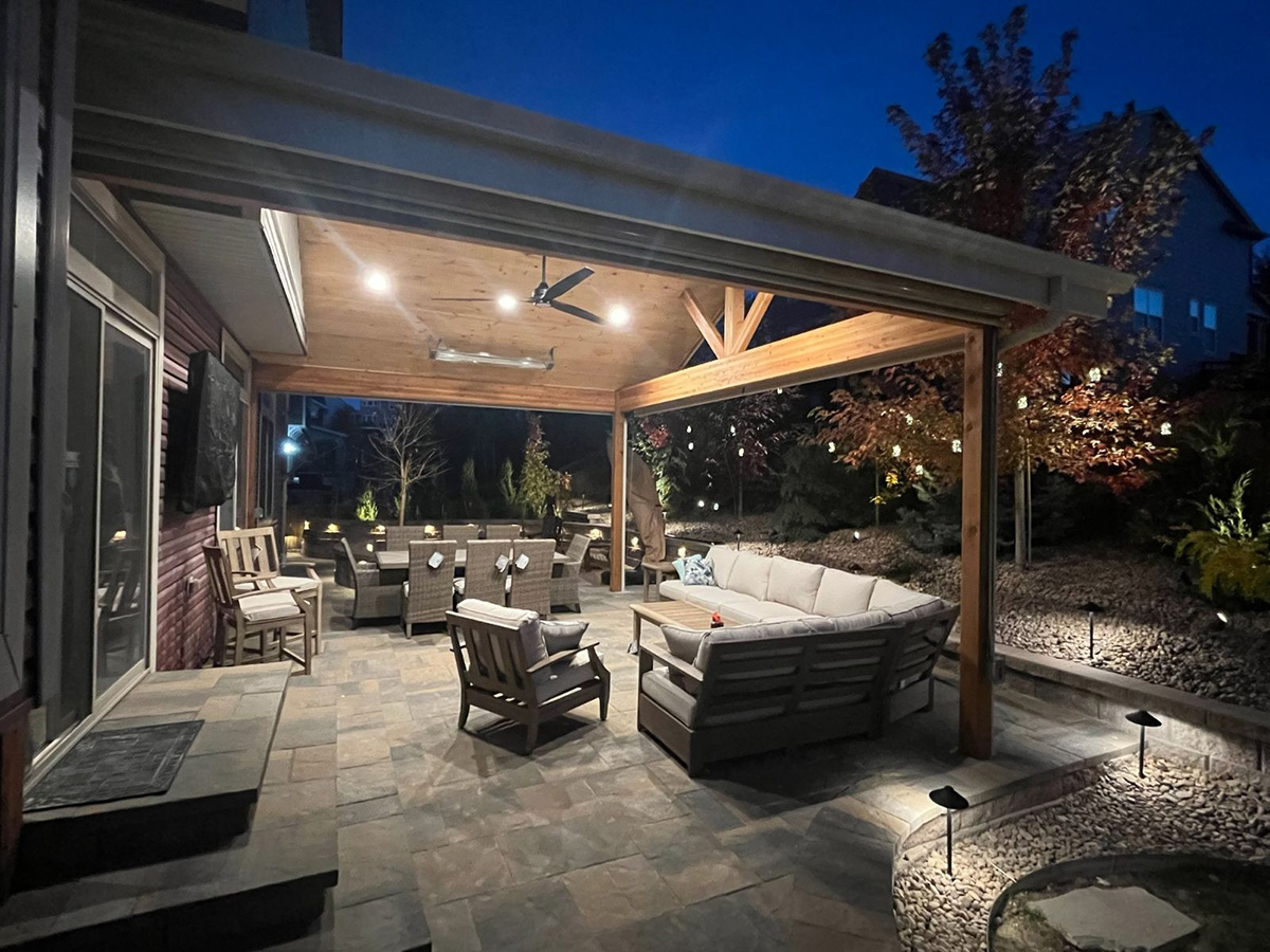outdoor patio with roof cover