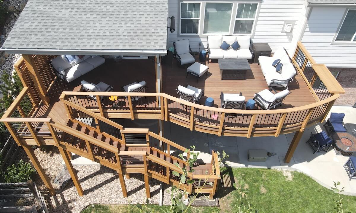 elevated picture of wooden deck