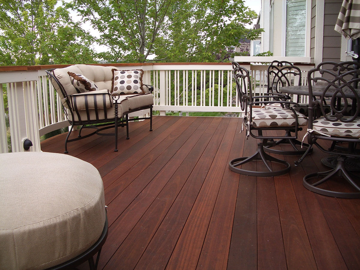 beautifully stained deck