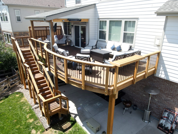 Photo inspiration: Elevated Outdoor Living Mahogany Second Story Deck Roof In Aurora Photo Inspiration