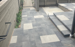 modernly designed paver patio