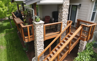 elevated covered wood deck