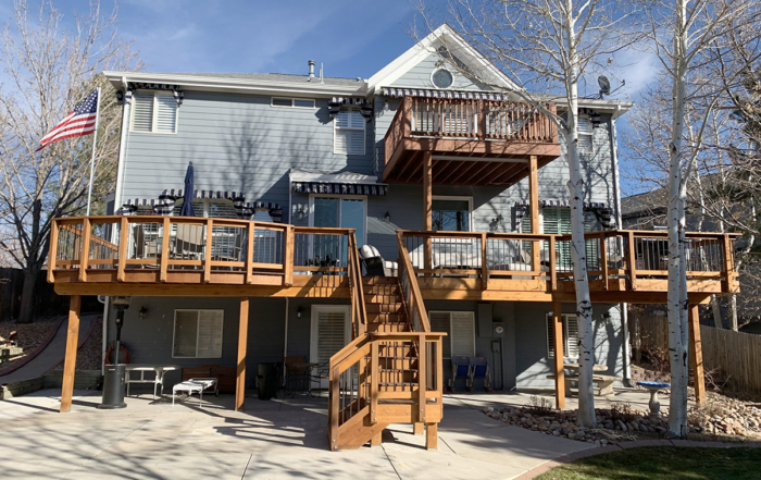 multi-level beautiful custom wood deck