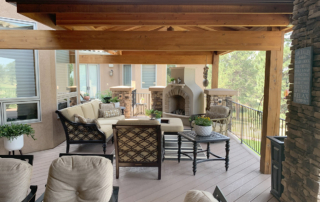 an extravagant roof covered raised deck