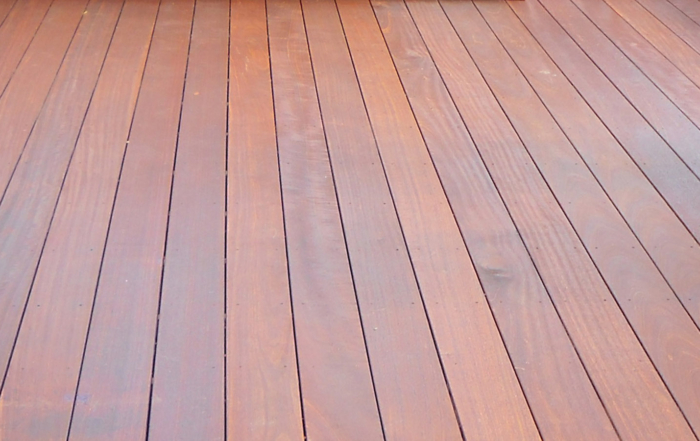 Beautifully stained hardwood decking